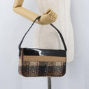 BURBERRY Nova Check Shoulder Bag Wool Beige Gold Auth 172950-22