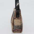 BURBERRY Nova Check Shoulder Bag Wool Beige Gold Auth 172950-4