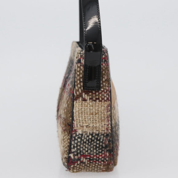 BURBERRY Nova Check Shoulder Bag Wool Beige Gold Auth 172950