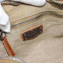 Miu Miu Shoulder Bag Leather Brown Silver Auth 172955-18