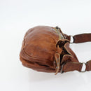 Miu Miu Shoulder Bag Leather Brown Silver Auth 172955-4