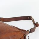 Miu Miu Shoulder Bag Leather Brown Silver Auth 172955-9