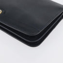 Christian Dior Chain Shoulder Bag Leather Navy Gold Auth 172959-14