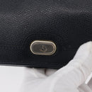 Christian Dior Chain Shoulder Bag Leather Navy Gold Auth 172959-17