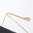 Christian Dior Chain Shoulder Bag Leather Navy Gold Auth 172959-8