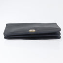 Christian Dior Chain Shoulder Bag Leather Navy Gold Auth 172959-5