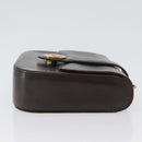 GUCCI Hand Bag Leather Brown Gold Auth 172960-5