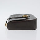 GUCCI Hand Bag Leather Brown Gold Auth 172960-6