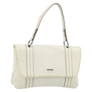 GUCCI Hand Bag Leather White Silver 113014 Auth 172961-1