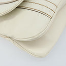 GUCCI Hand Bag Leather White Silver 113014 Auth 172961-14