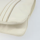 GUCCI Hand Bag Leather White Silver 113014 Auth 172961-15