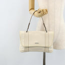 GUCCI Hand Bag Leather White Silver 113014 Auth 172961-24