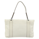 GUCCI Hand Bag Leather White Silver 113014 Auth 172961-2