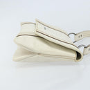 GUCCI Hand Bag Leather White Silver 113014 Auth 172961-3