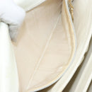 CELINE Macadam Canvas Horse Carriage Shoulder Bag Leather White Gold Auth 172964-23