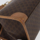 CELINE Macadam Canvas Hand Bag PVC Leather Brown Gold Auth 172965-9
