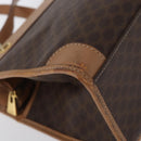 CELINE Macadam Canvas Hand Bag PVC Leather Brown Gold Auth 172965-16