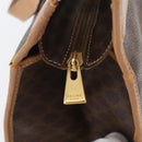 CELINE Macadam Canvas Hand Bag PVC Leather Brown Gold Auth 172965-10