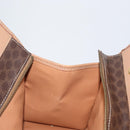 CELINE Macadam Canvas Hand Bag PVC Leather Brown Gold Auth 172965-19