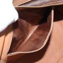 CELINE Macadam Canvas Hand Bag PVC Leather Brown Gold Auth 172965-21