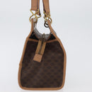 CELINE Macadam Canvas Hand Bag PVC Leather Brown Gold Auth 172965-3