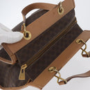 CELINE Macadam Canvas Hand Bag PVC Leather Brown Gold Auth 172965-6