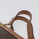 CELINE Macadam Canvas Hand Bag PVC Leather Brown Gold Auth 172965-14