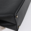 Salvatore Ferragamo Gancini Hand Bag Leather Black Gold Auth 172966-15