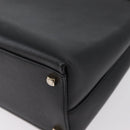 Salvatore Ferragamo Gancini Hand Bag Leather Black Gold Auth 172966-16