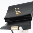 Salvatore Ferragamo Gancini Hand Bag Leather Black Gold Auth 172966-18