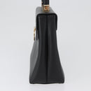 Salvatore Ferragamo Gancini Hand Bag Leather Black Gold Auth 172966-3