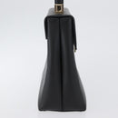 Salvatore Ferragamo Gancini Hand Bag Leather Black Gold Auth 172966-4