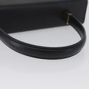 Salvatore Ferragamo Gancini Hand Bag Leather Black Gold Auth 172966-7