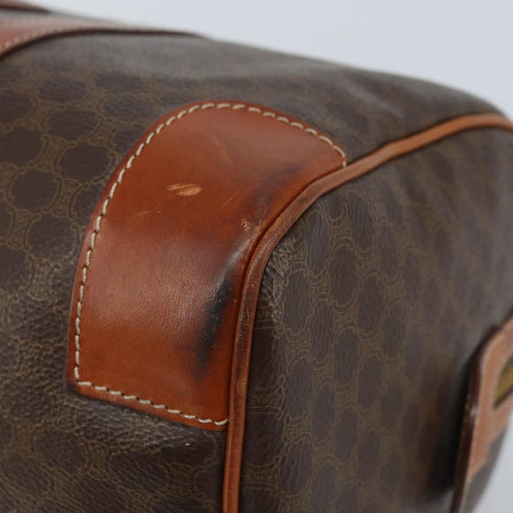CELINE Macadam Canvas Hand Bag PVC Leather Brown Gold Auth 172968A