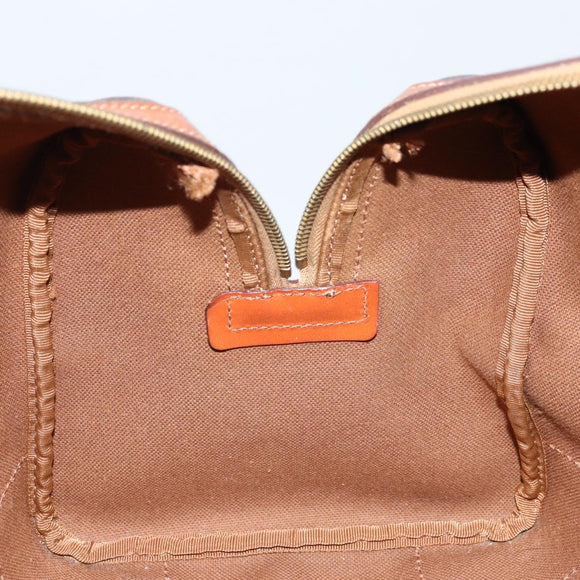 CELINE Macadam Canvas Hand Bag PVC Leather Brown Gold Auth 172968A