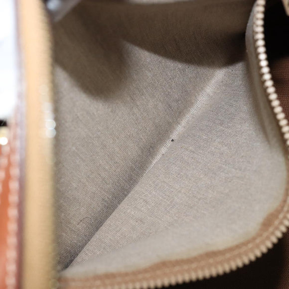 CELINE Macadam Canvas Hand Bag PVC Leather Brown Gold Auth 172968A