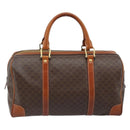 CELINE Macadam Canvas Hand Bag PVC Leather Brown Gold Auth 172968A-2