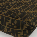 FENDI Zucca Canvas Tote Bag Brown Black Auth 172970-9