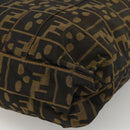 FENDI Zucca Canvas Tote Bag Brown Black Auth 172970-15