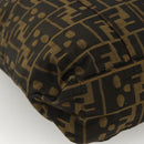FENDI Zucca Canvas Tote Bag Brown Black Auth 172970-16