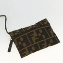 FENDI Zucca Canvas Tote Bag Brown Black Auth 172970-20