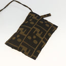 FENDI Zucca Canvas Tote Bag Brown Black Auth 172970-21
