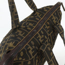FENDI Zucca Canvas Tote Bag Brown Black Auth 172970-6