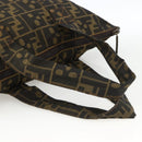 FENDI Zucca Canvas Tote Bag Brown Black Auth 172970-7