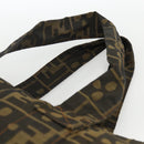 FENDI Zucca Canvas Tote Bag Brown Black Auth 172970-8