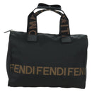 FENDI Hand Bag Nylon Black Silver Auth 172972V-13