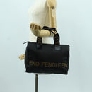 FENDI Hand Bag Nylon Black Silver Auth 172972V-21