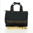 FENDI Hand Bag Nylon Black Silver Auth 172972V-12