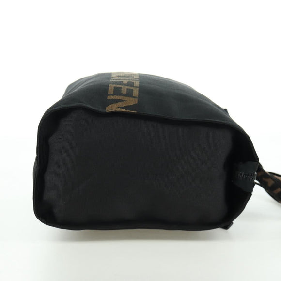 FENDI Hand Bag Nylon Black Silver Auth 172972V