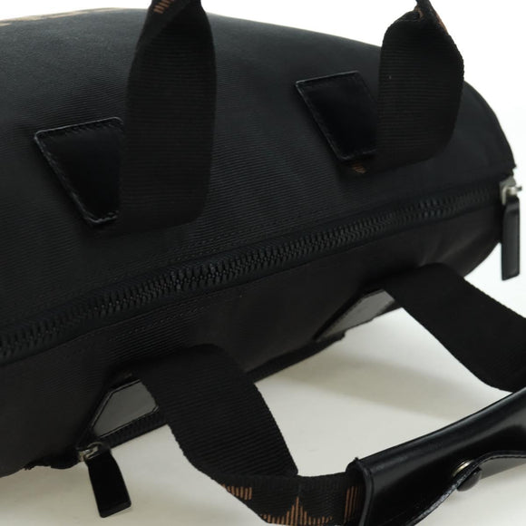 FENDI Hand Bag Nylon Black Silver Auth 172972V